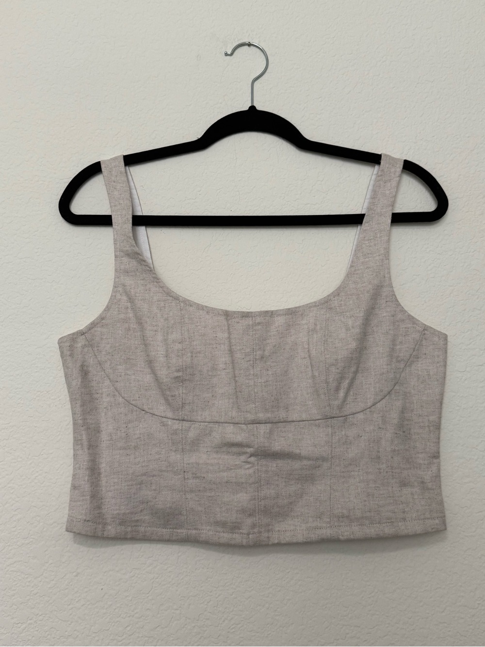 Banana Republic Neutral Beige Scoop Neck Crop Top